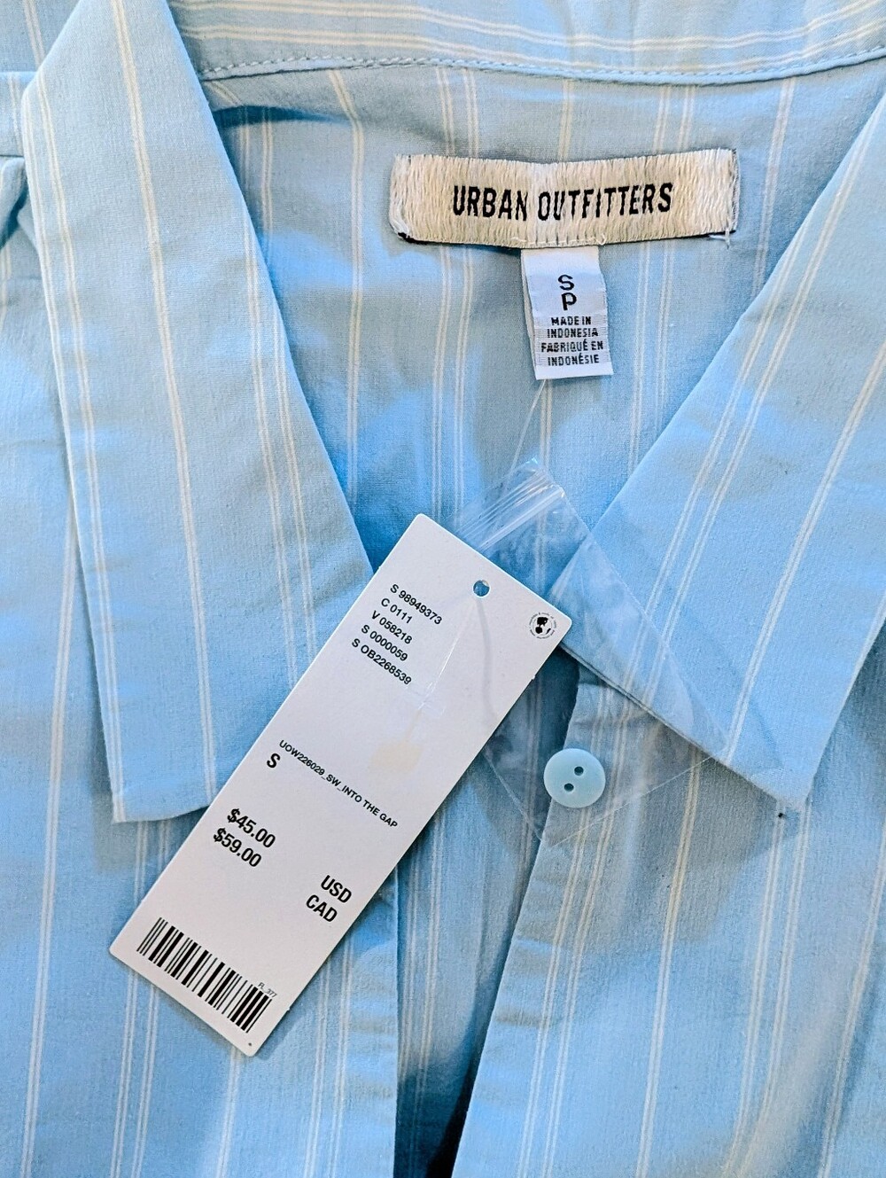 NWT Urban Outfitters Sleeveless Collared Top - Into the Gap (Light Blue) - Picture 3 of 5